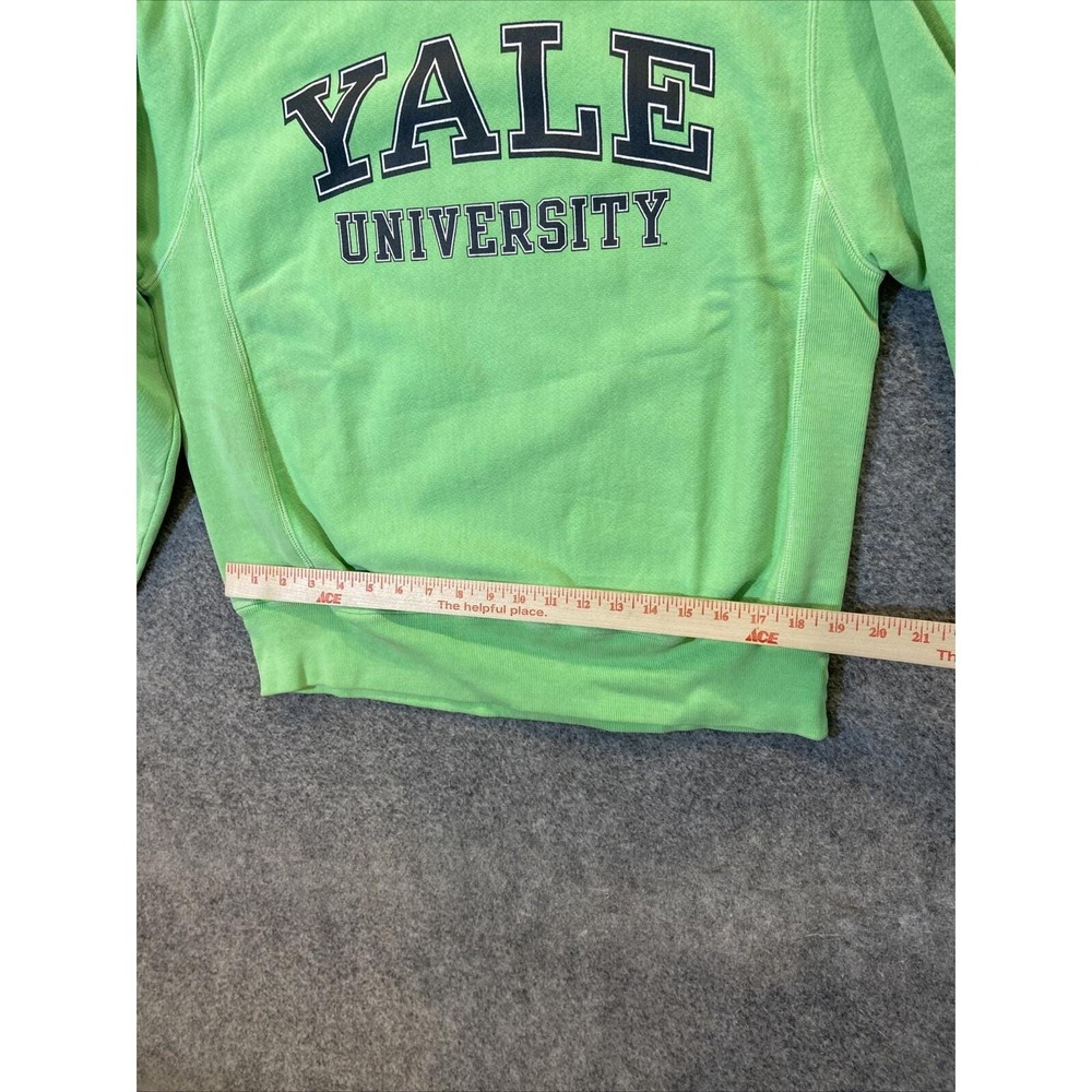 Vintage 90's Yale University Champion Reverse Weave Sweater Size M Lime Green - Picture 10 of 11